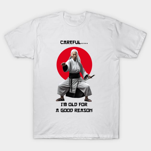 Careful, I'm Old For A Good Reason T-Shirt by ArtShare